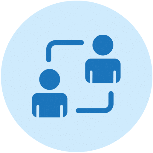 Two people connected icon